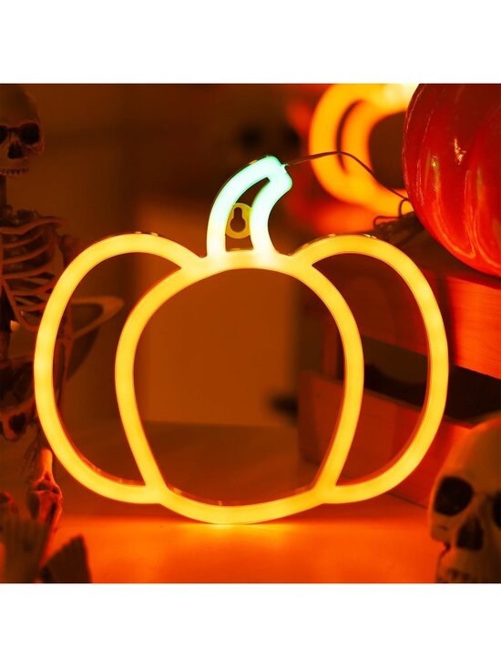 Other - 🎃1pack Orange Hang Pumpkin Neon Signs Light Halloween Thanksgiving Autumn Decor
